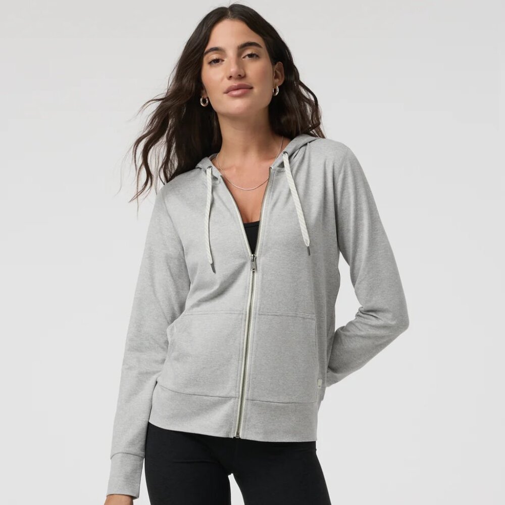 Vuori Light Gray Zip-Up Hoodie